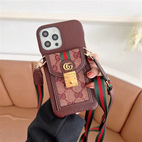 gucci phone pouch|gucci phone case with strap.